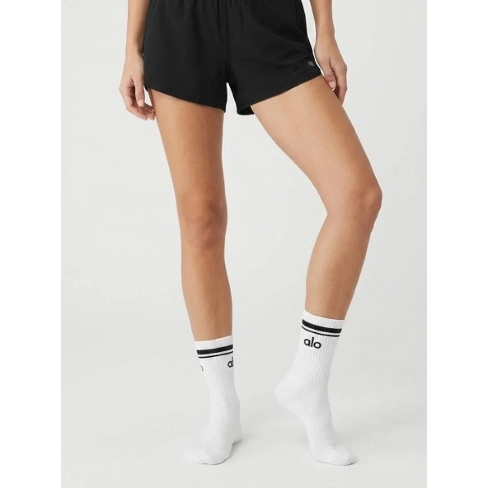 Alo White/Black Unisex Half Crew Socks / NWT / Still‎ in Bags / Size M